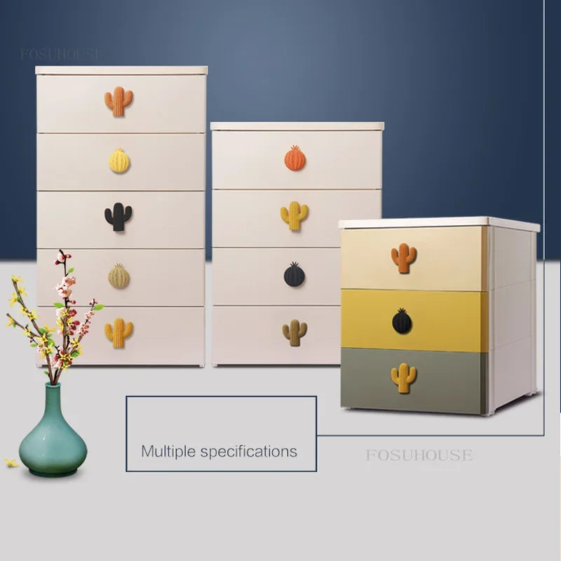 Bedroom Furniture  's Nightstands Small Apartment Drawer Type Storage Cabinet Kids Kindergarten Dormitory Bedside Table Q
