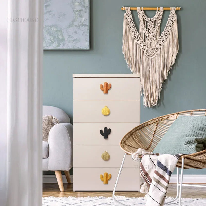 Bedroom Furniture  's Nightstands Small Apartment Drawer Type Storage Cabinet Kids Kindergarten Dormitory Bedside Table Q